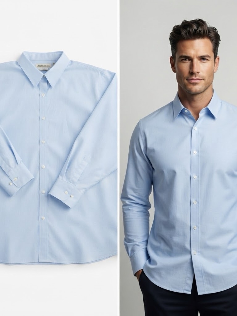 Eddie Bauer Light Blue Dress Shirt - Classic Point Collar XXL
